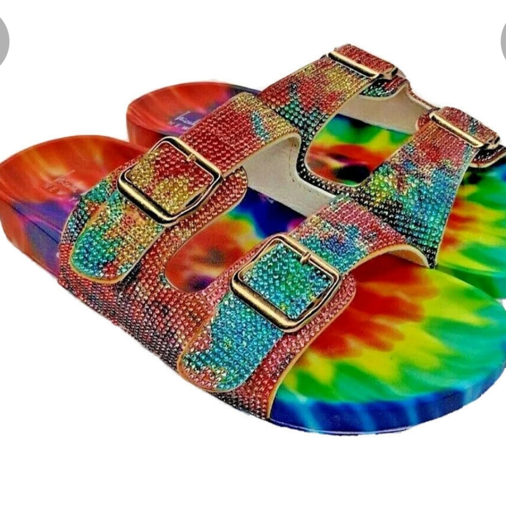 Nicole Miller Colorful bling slides 8